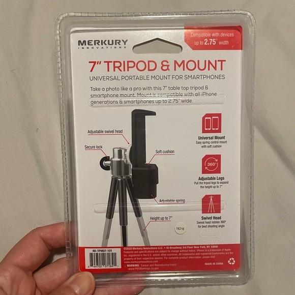 7" Universal Tripod & Mount for Smartphones Merkury Innovations NWT - Picture 3 of 4